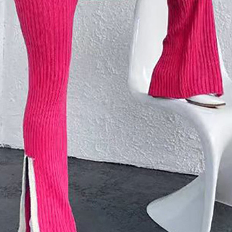 Conjunto de dos piezas informal con bloques de color para mujer