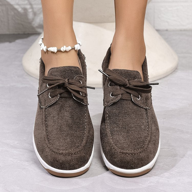 Plus Size Canvas Casual White Shoes For Women