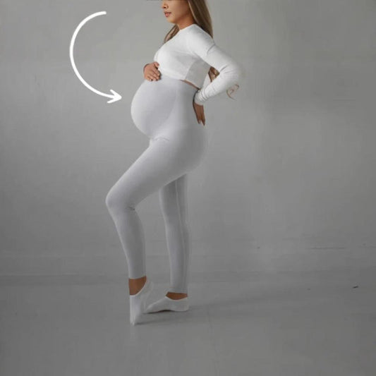 Pantalones elásticos de yoga sin costuras de talle alto multicolores para embarazadas