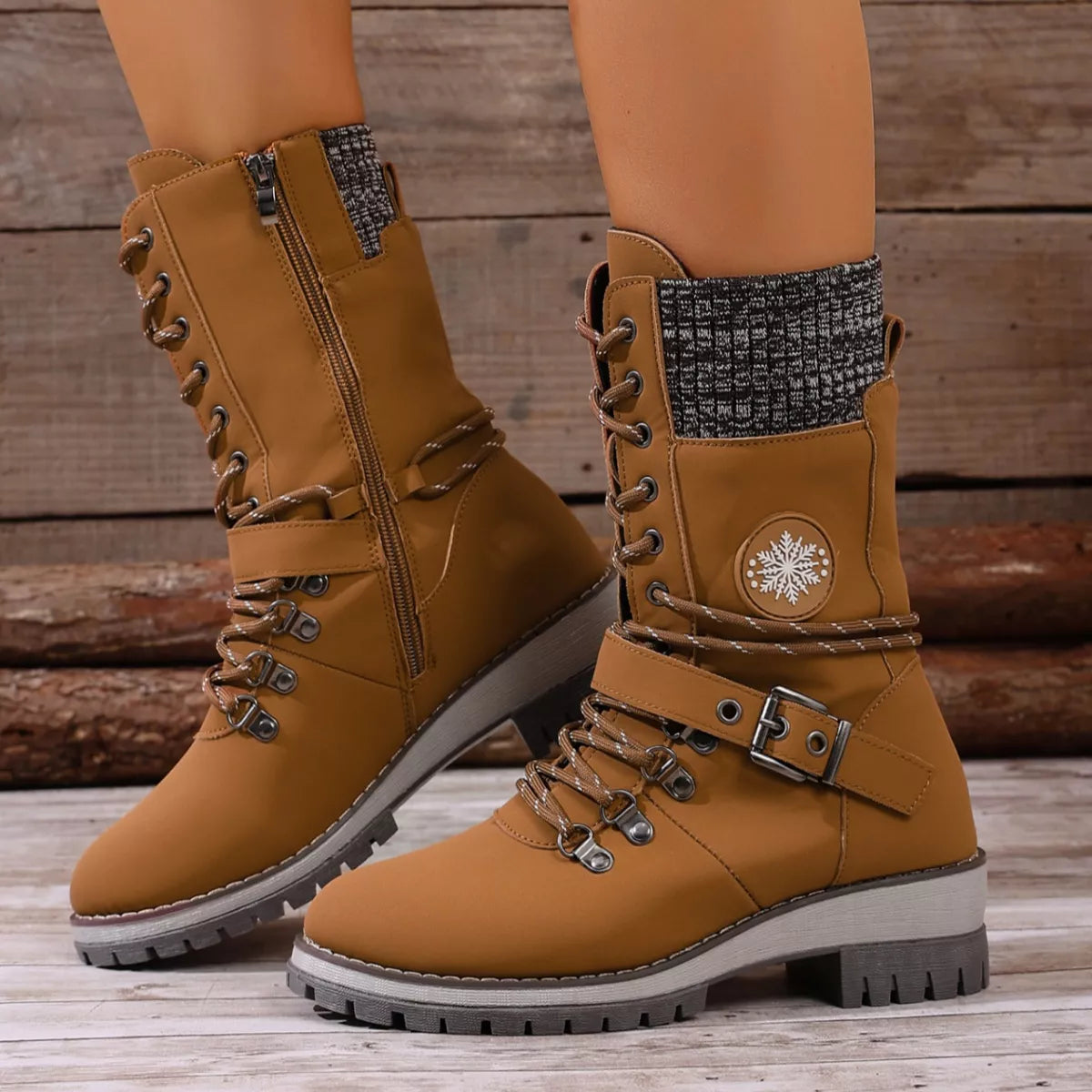 Lace-Up Ankle Combat Boots