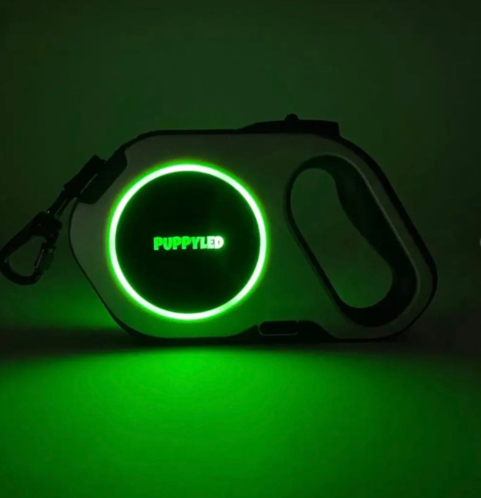 LED Retractable Dog Leash  W/Flashlight