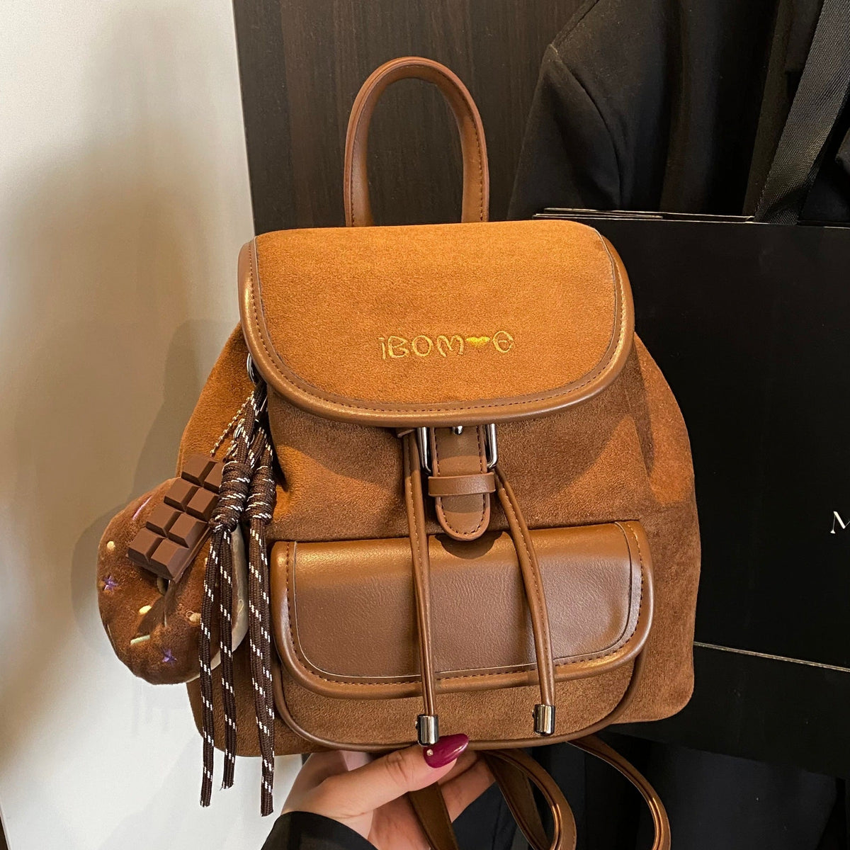 Preppy-style Commuter Backpack Fashionable And Vintage Travel Bag