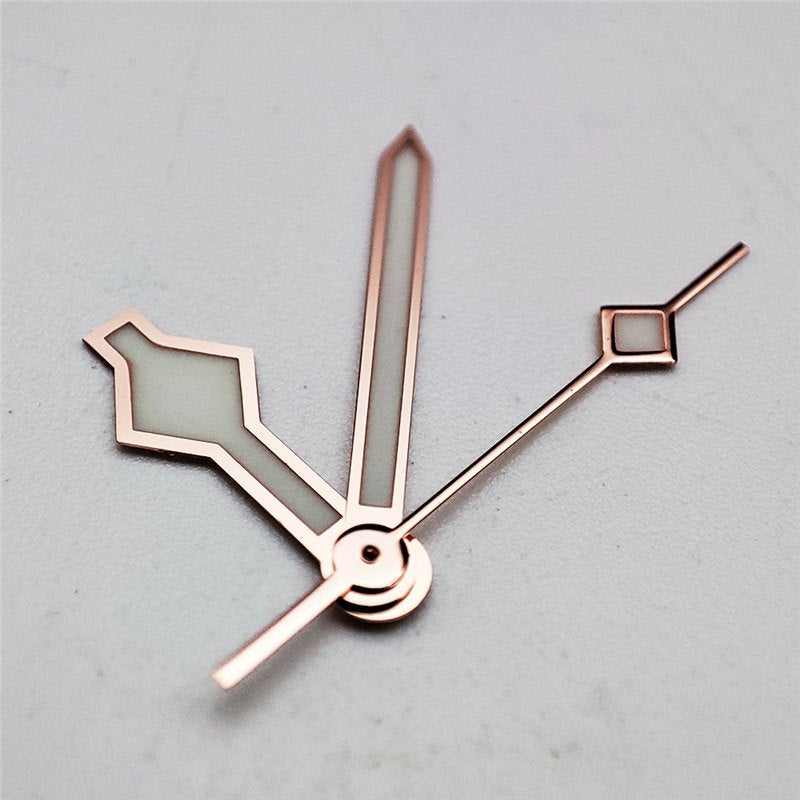 Rose-gold Hands With Green Luminous Coating Watch Hands Suitable For NH3536 Movements