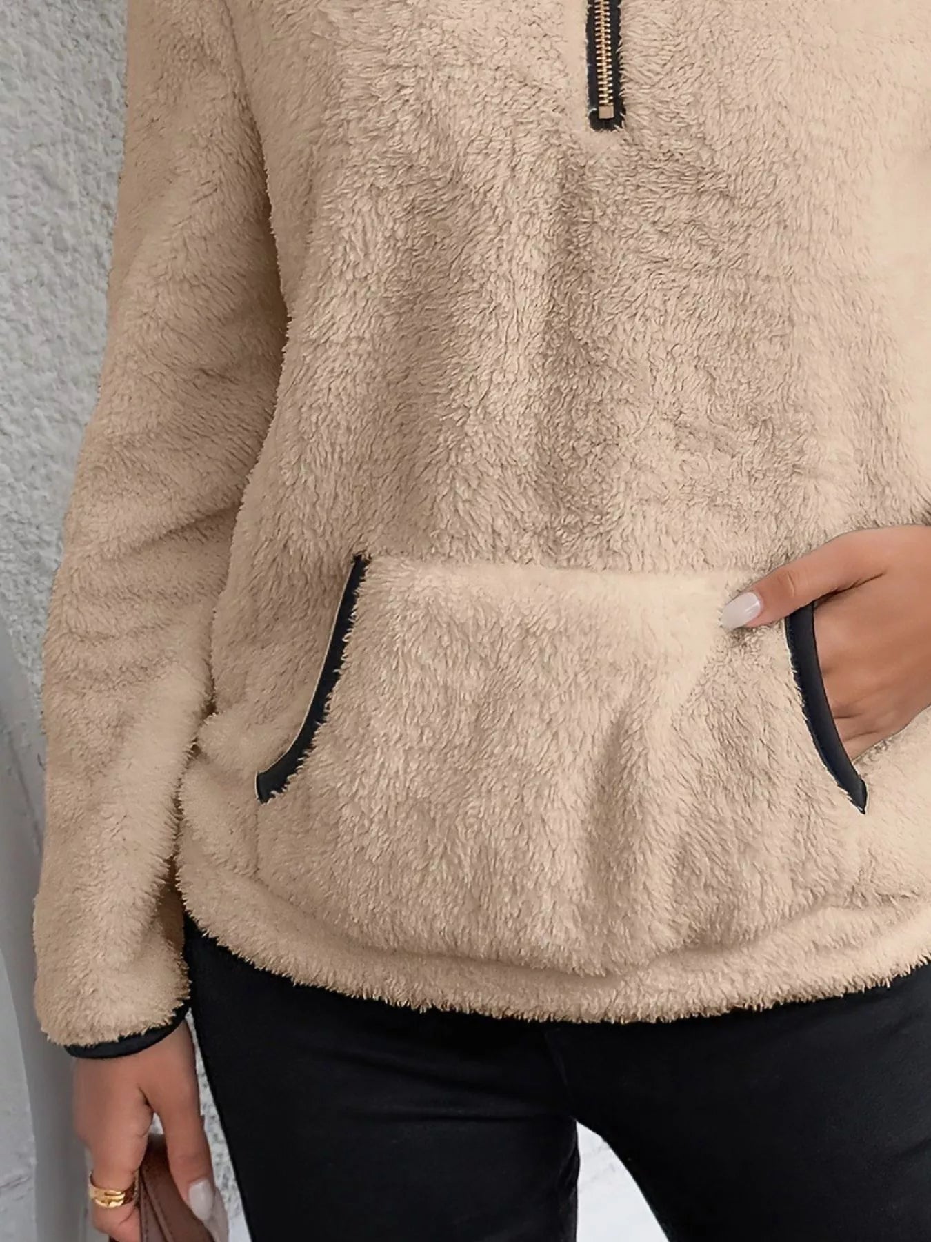 Forro polar PlushZip: Sudadera cómoda de felpa de manga larga