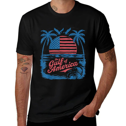 Camiseta Hombre/Mujer Material Ecológico America Golfo de EE.UU. Retro Vintage Bandera de EE.UU.