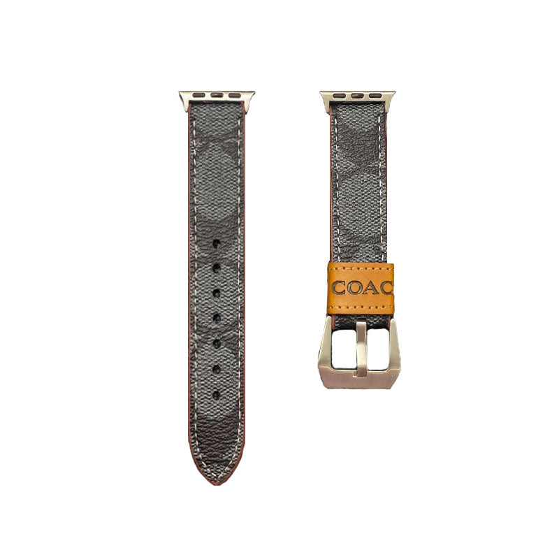 Correa de cuero Coach para Apple Watch marrón claro-YHK244221710
