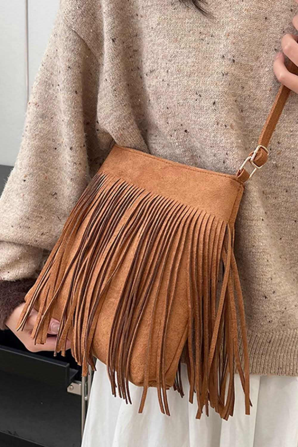 Accessories Trendsi Suede Fringe Bag + Everyday Style + Women's Crossbody + Chic, Small