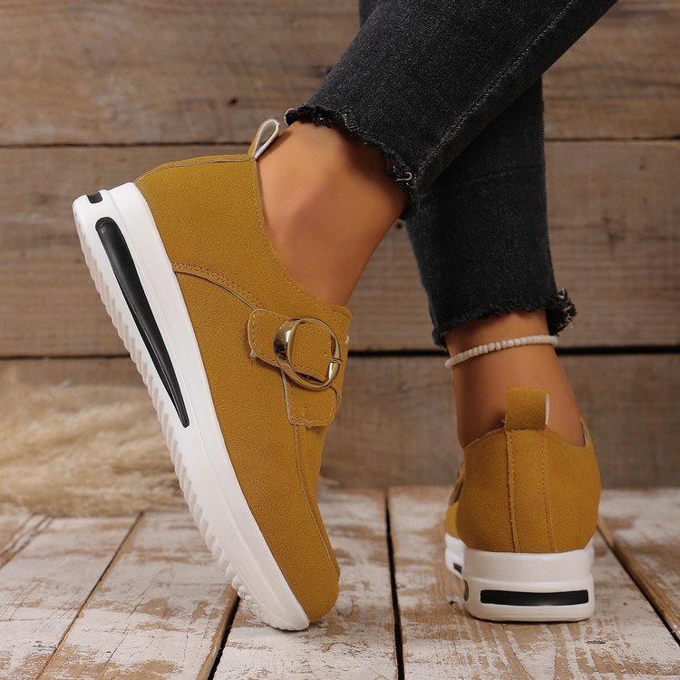 Women's Solid-color Front-laced Casual Wedges Shoes