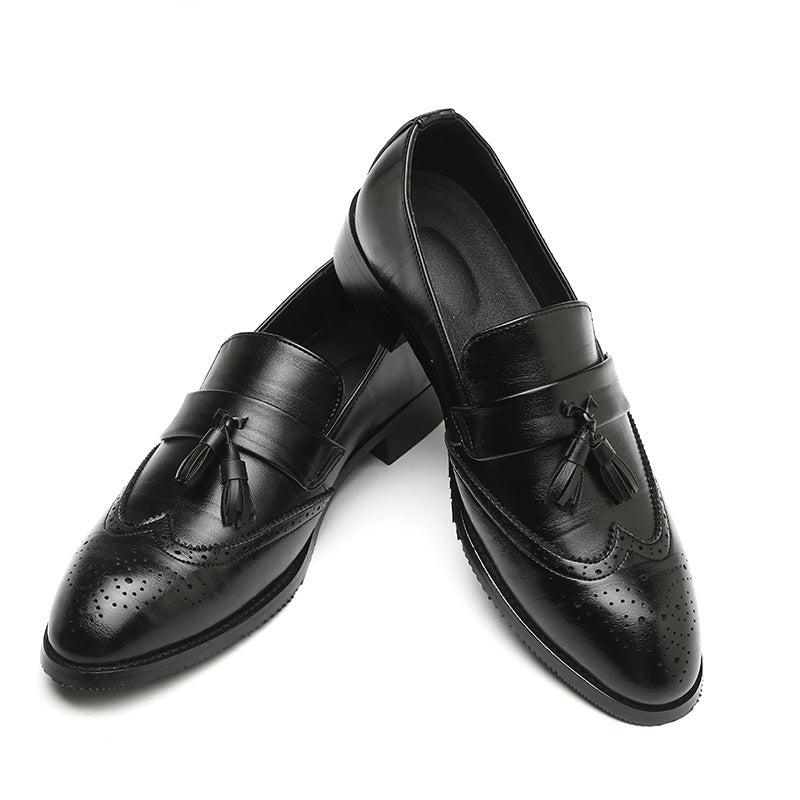 Men's Casual Fashion Brogue Fringed Leather Flats