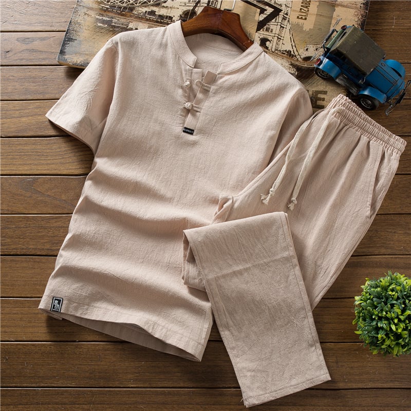 Chinese Style Short-Sleeved Linen Summer T-Shirt