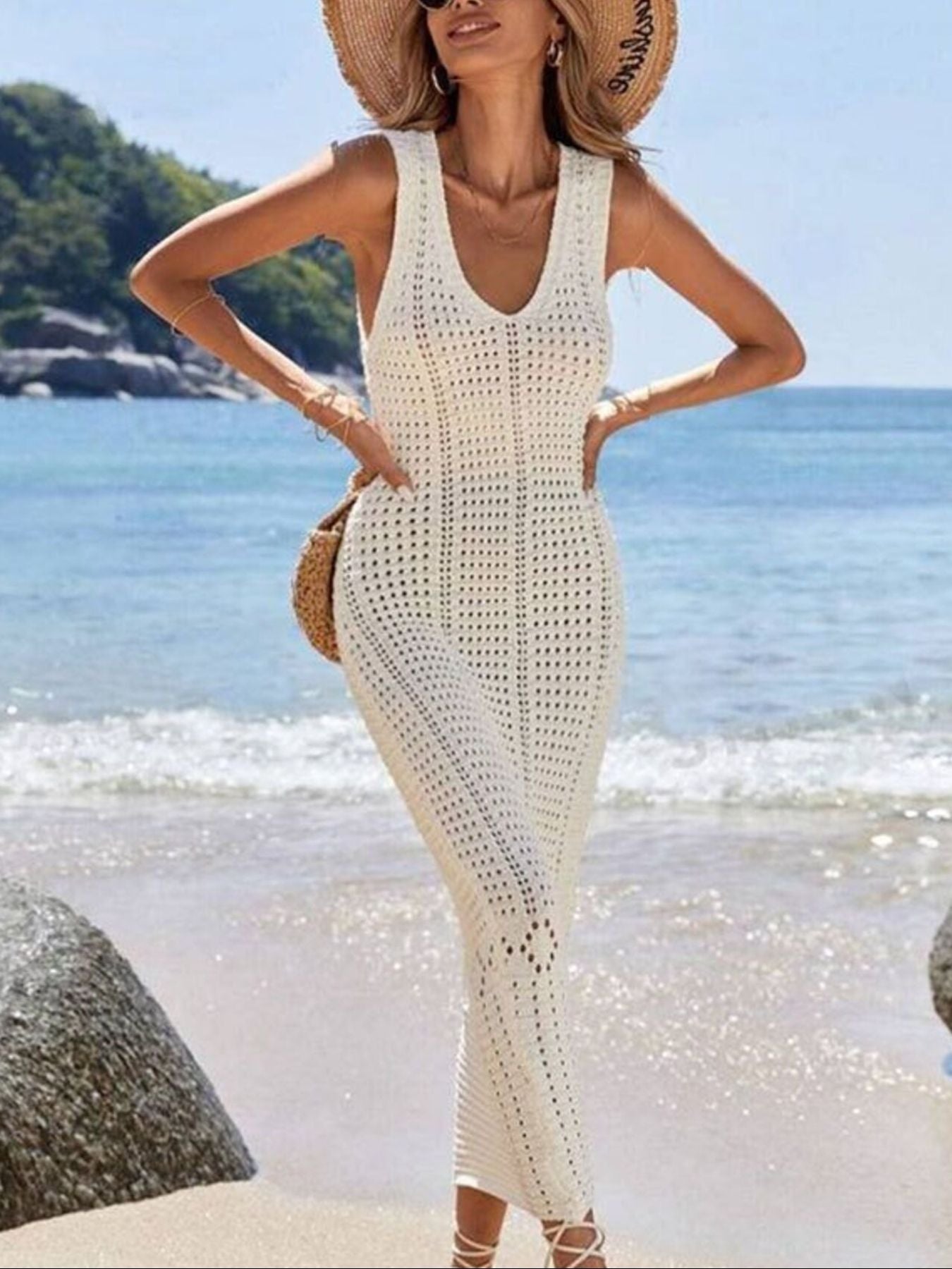 Vestido de ganchillo sin mangas