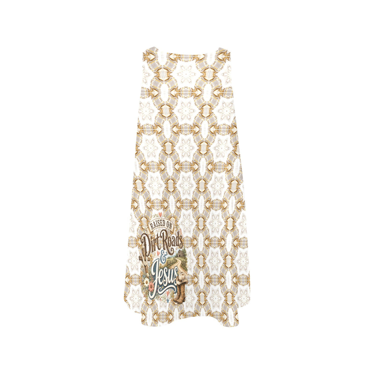 Raised on Dirt Roads & Jesus Sleeveless A-Line Short Pocket Dress