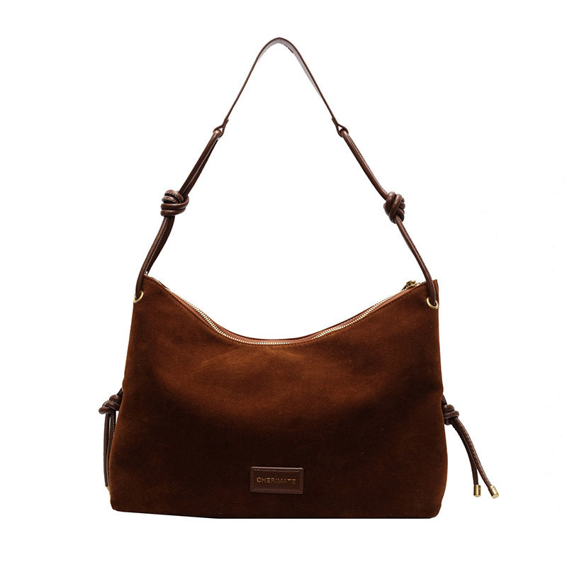 Women's Retro Frosted Leather Maillard Color Crossbody Bag