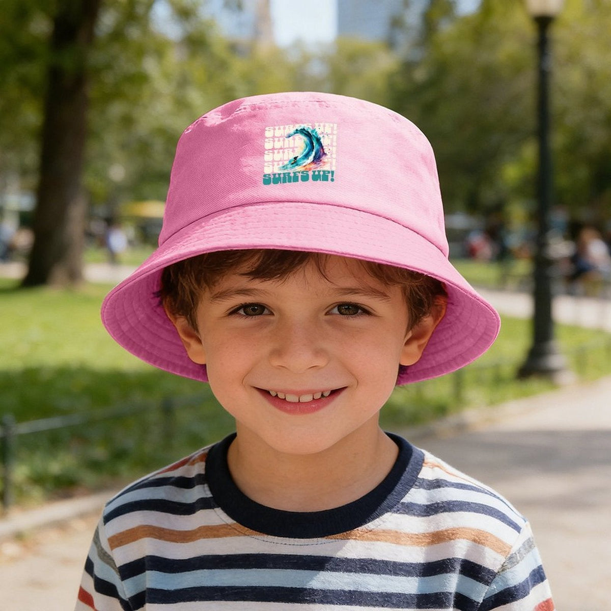 Surf's Up Surfer Design Kid's Bucket Hat | Ships from USA