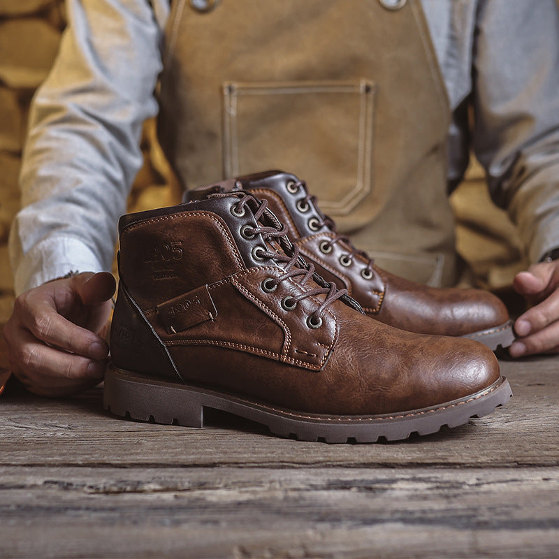 Men's Retro British Style Leather Boots