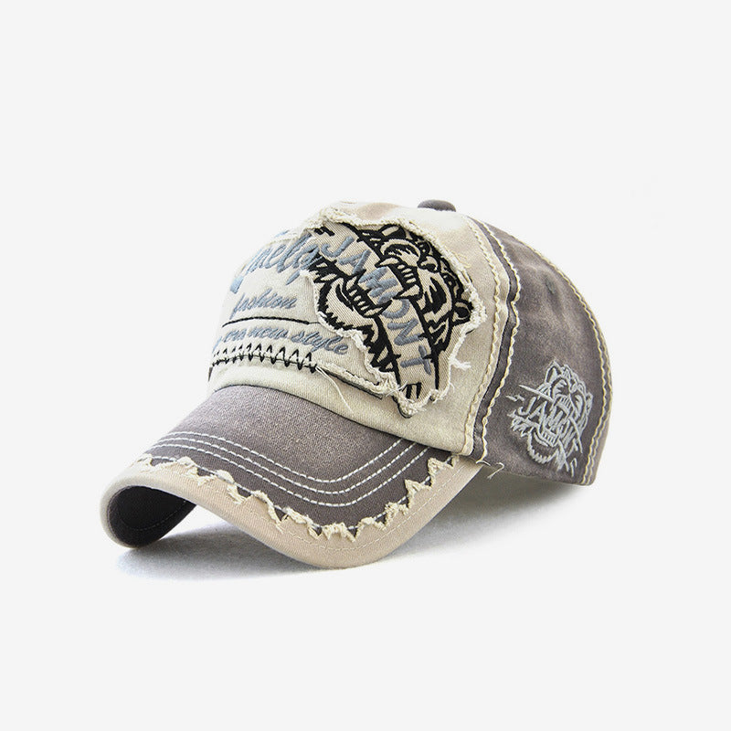 Men's Embroidered Outdoor Leisure Tiger Head Baseball Cap Hat