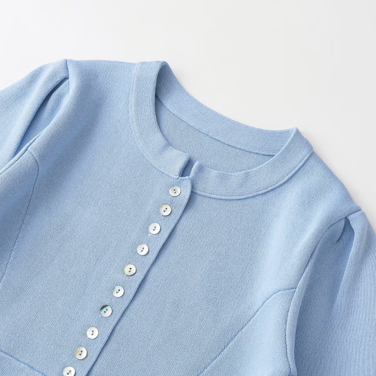 Chic And Stylish Round-neck Bubble-knit Cardigan Jacket