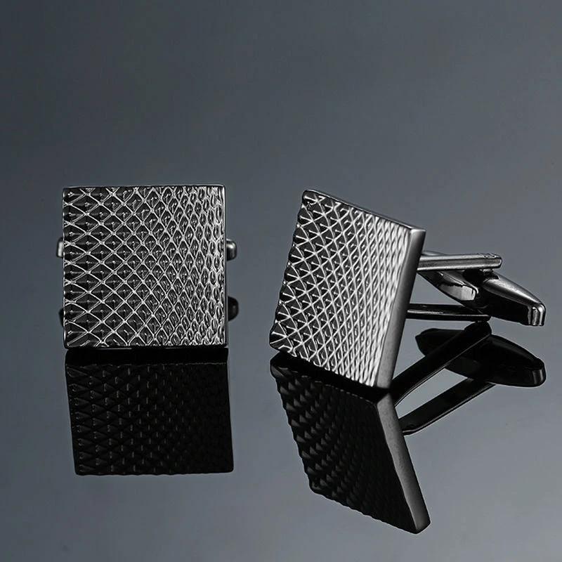 Copper Black Golden And Silver Laser Metal Cufflinks For Men