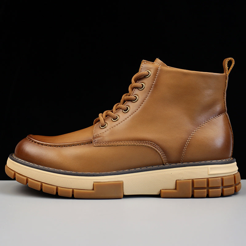 Botas Martin de estilo británico para hombre, para ocio al aire libre, con suela gruesa amortiguadora