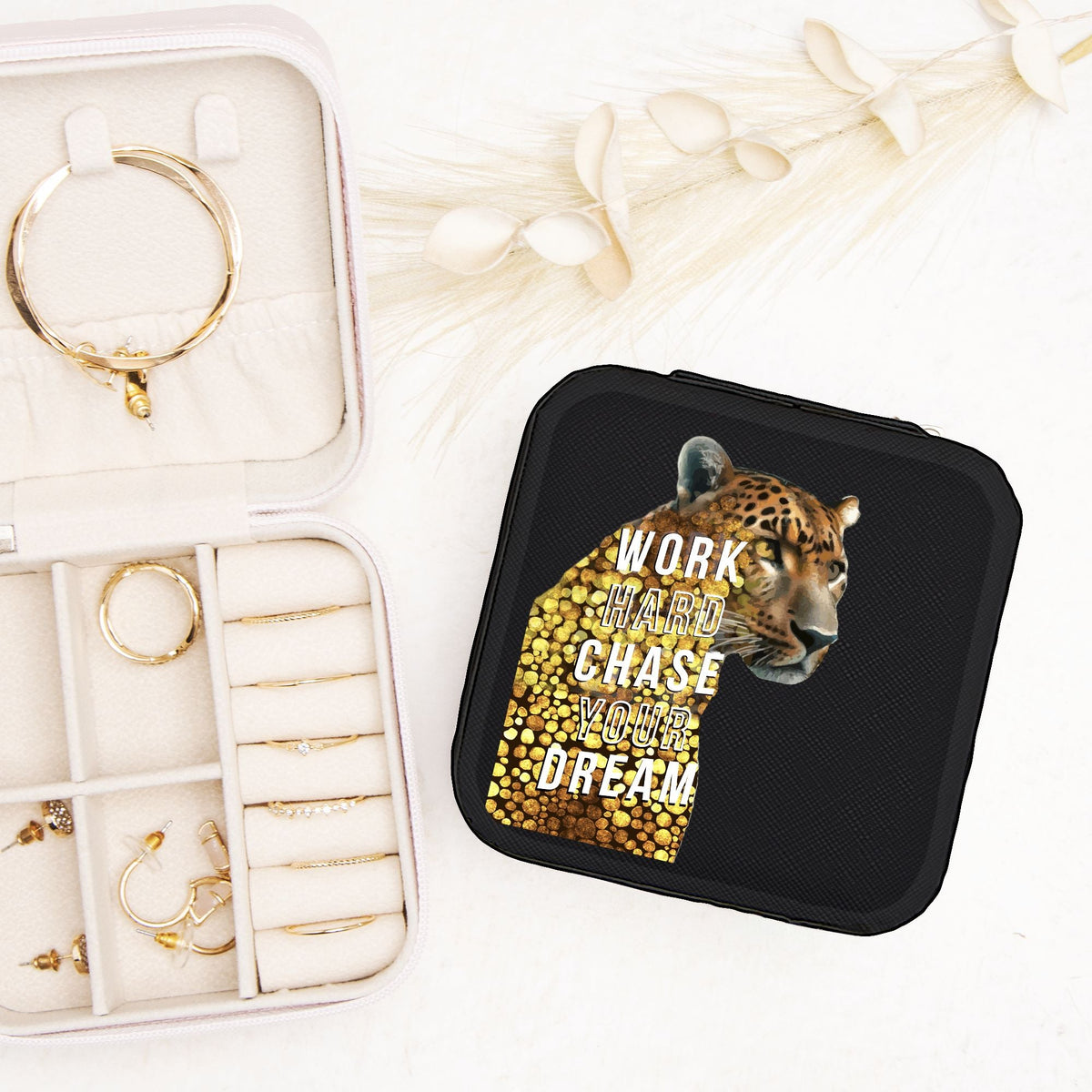 Work Hard Chase Your Dream Jewelry Travel Case