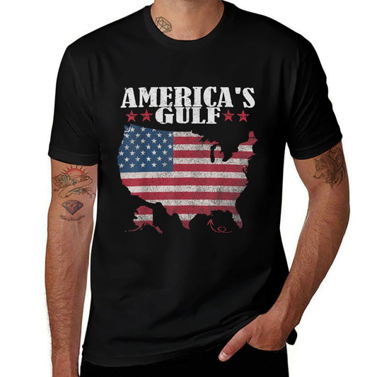 Camiseta de la Bandera del Golfo de América Camiseta Antiarrugas de Estados Unidos