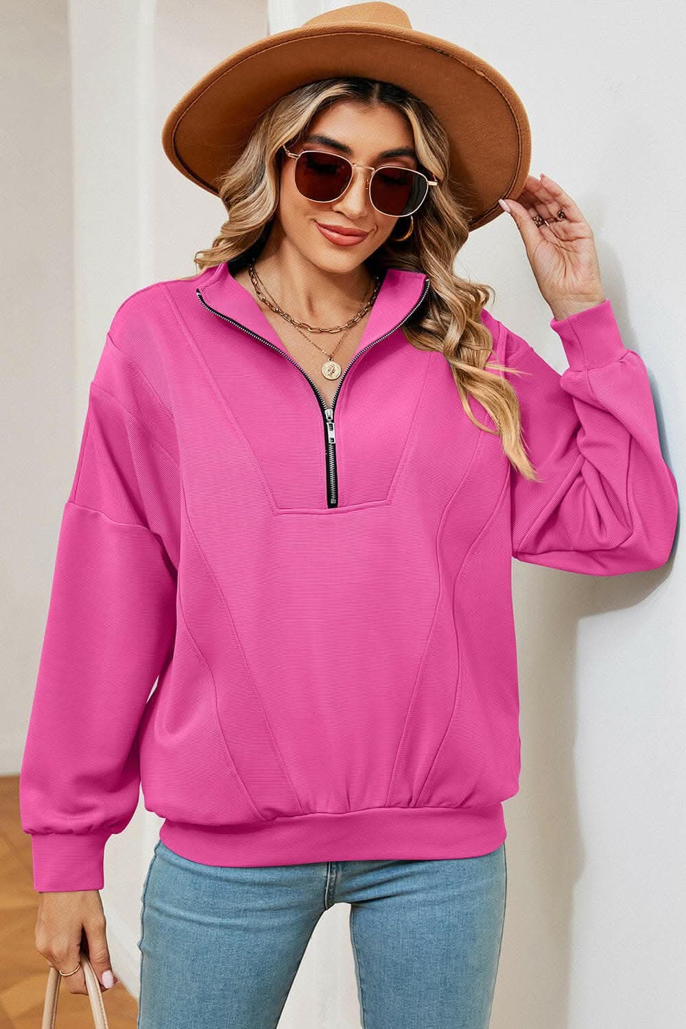 Trendsi Half-Zip Sweatshirt Women's — Casual Comfort Pullover