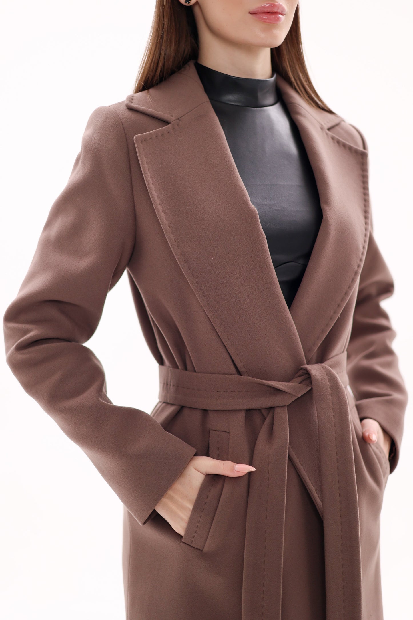 Gabardina clásica Harrington envolvente en Moca Mousse