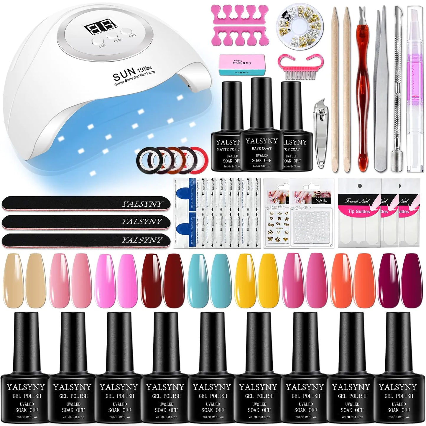 12 PCS Nail Polish Kit with UV LED NAIL LAMP Gel Nail kit NAIL TOOL KIT