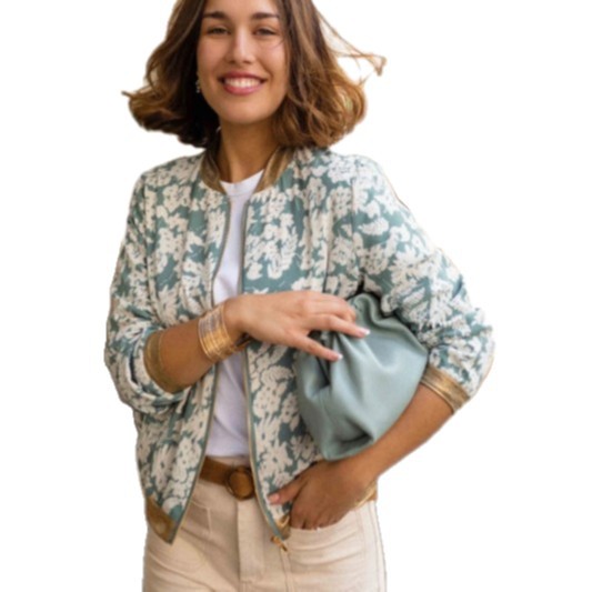 Chaqueta informal Entallada Cremallera Estampada Vea la tabla de tallas en "más detalles"