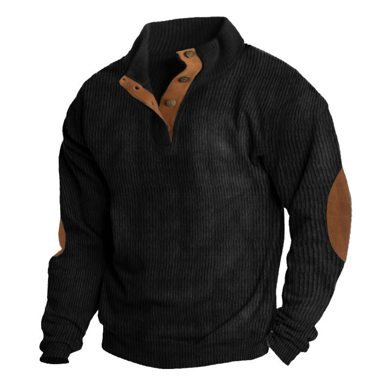 Autumn And Winter New Cross-Border Men's Outdoor Jacket Amazon Corduroy Casual Stand-Up Collar Long-Sleeved Sweatshirt In Stock