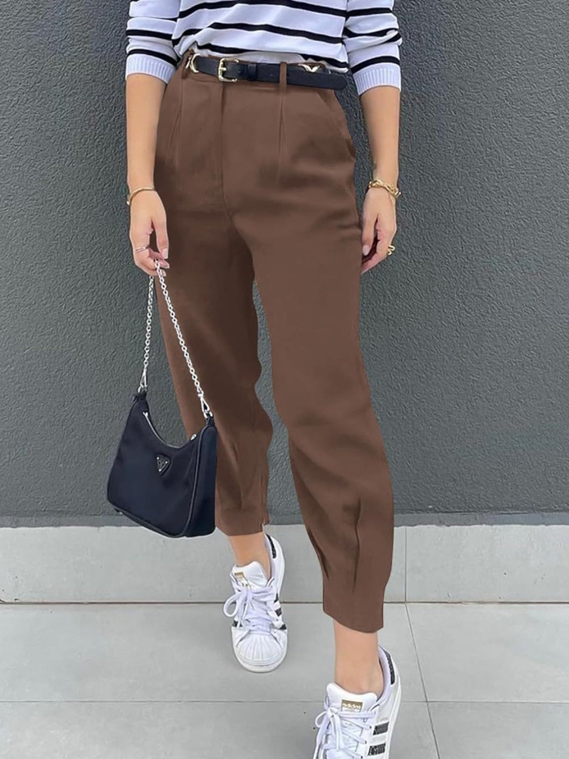 Pantalones cropped de talle alto