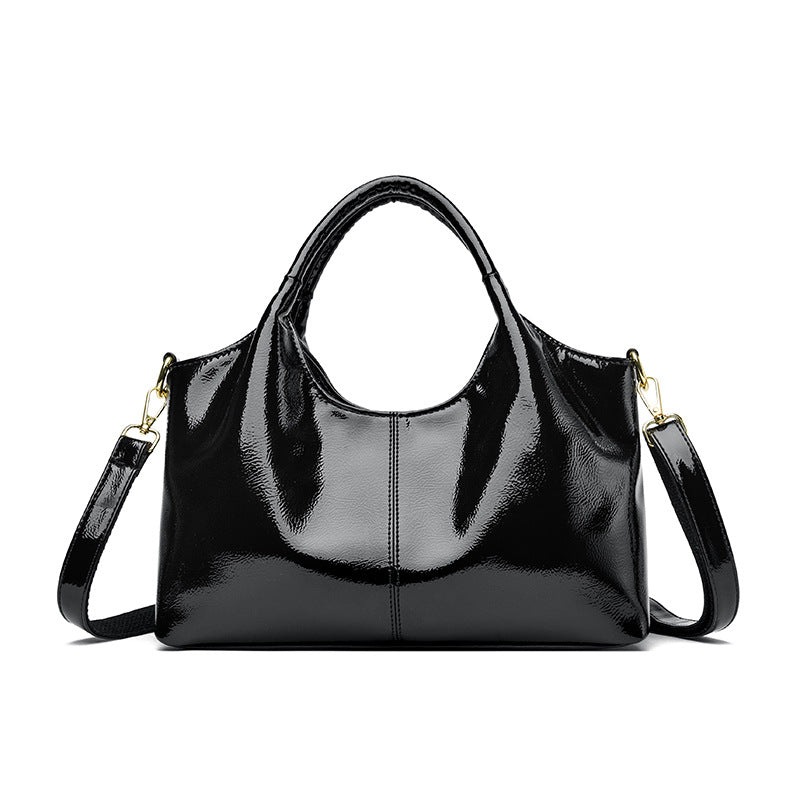 Premium Glossy Leather Commuter Bag