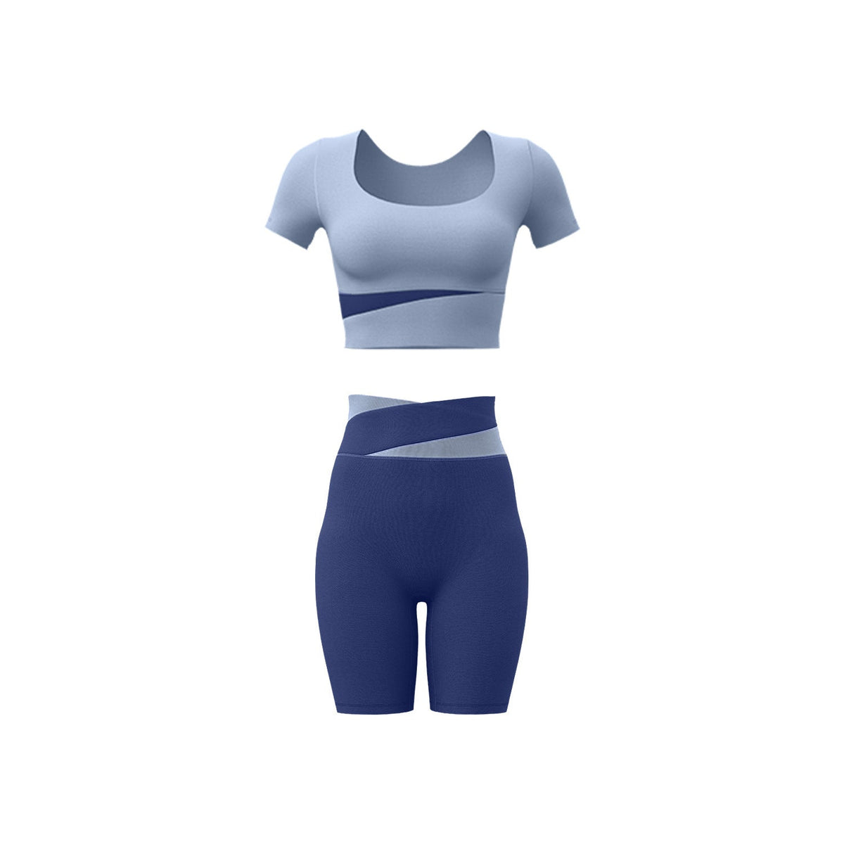 Color-block Yoga Outfit Set For Women Figure-flattering And Slimming