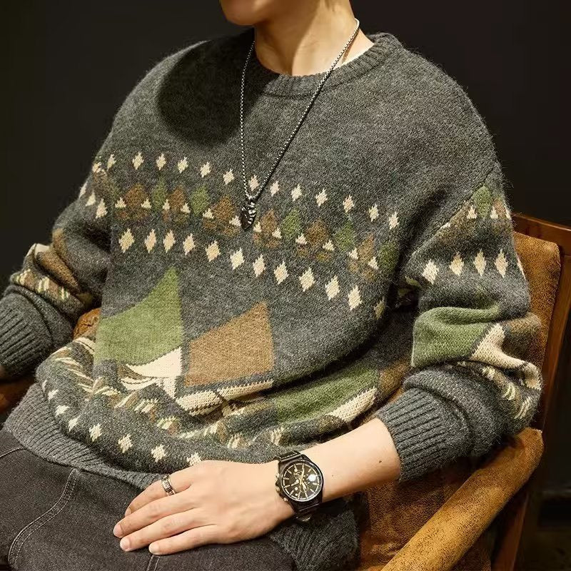 Retro Oversized Mens Sweater Top
