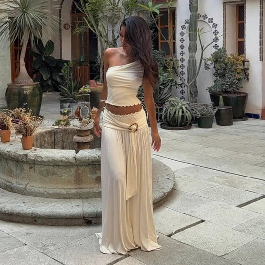 Traje de dos piezas de falda personalizada de moda femenina