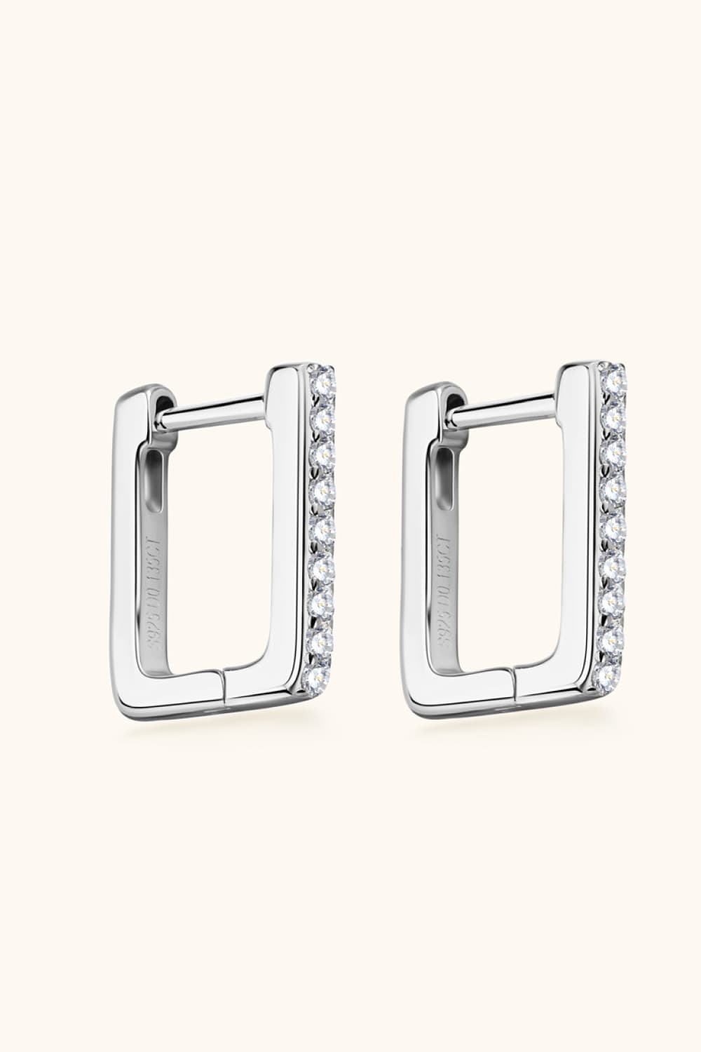 Pendientes de plata de ley 925 con moissanita geométrica