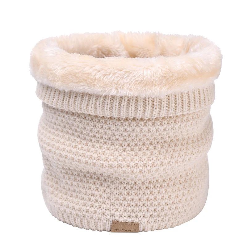 Men's Knitted Velvet Padded Neck Protection Scarf