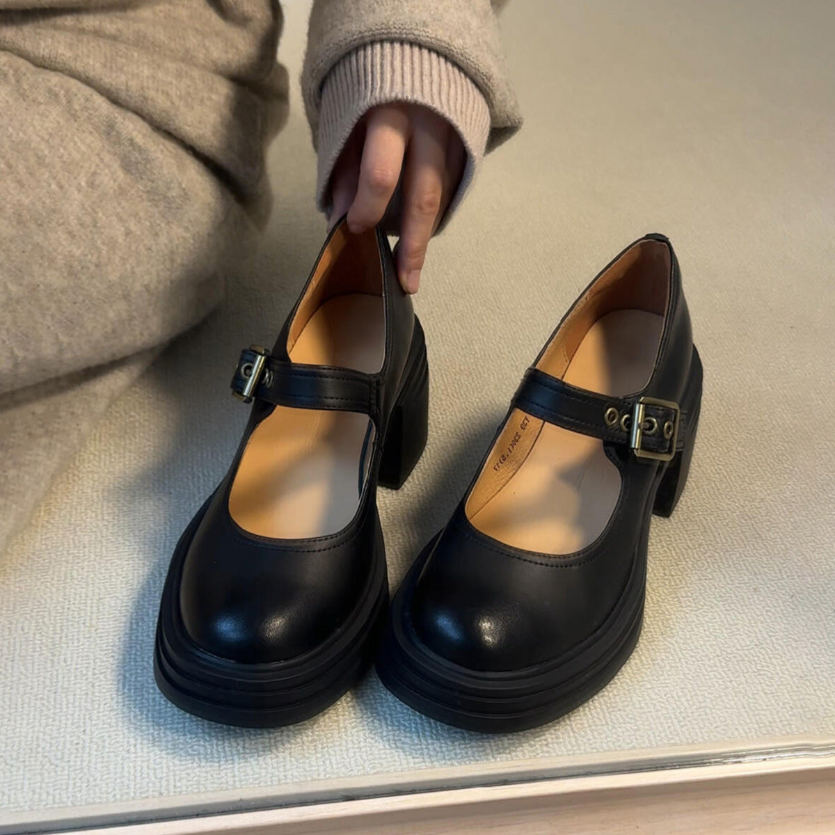 Women's Round-toe High-heeled Mary Jane Dress Shoes