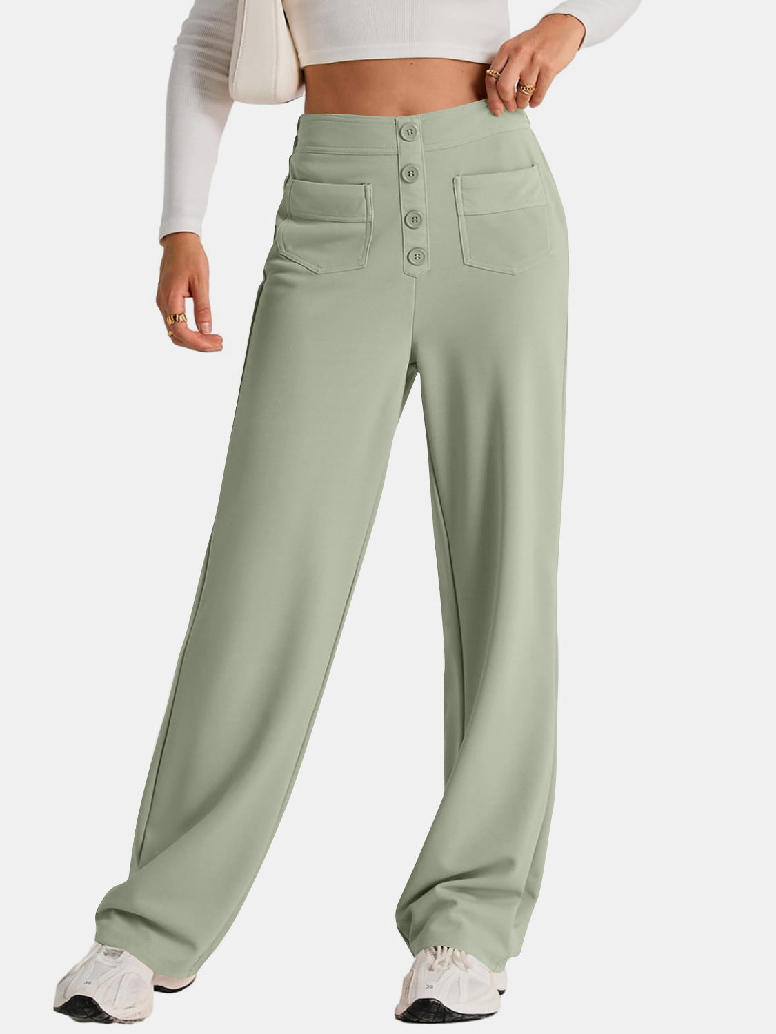 Pantalón ancho de talle alto