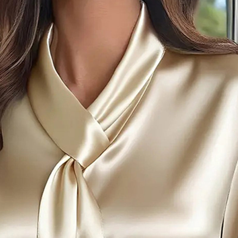 Blusa de mujer con detalle de lazo, camisa ligera informal de negocios