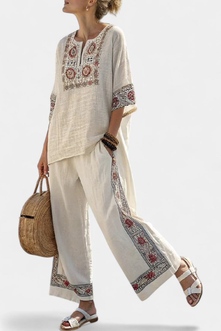 Women’s Beach Vacation Two Piece Set – Loose Summer Outfit