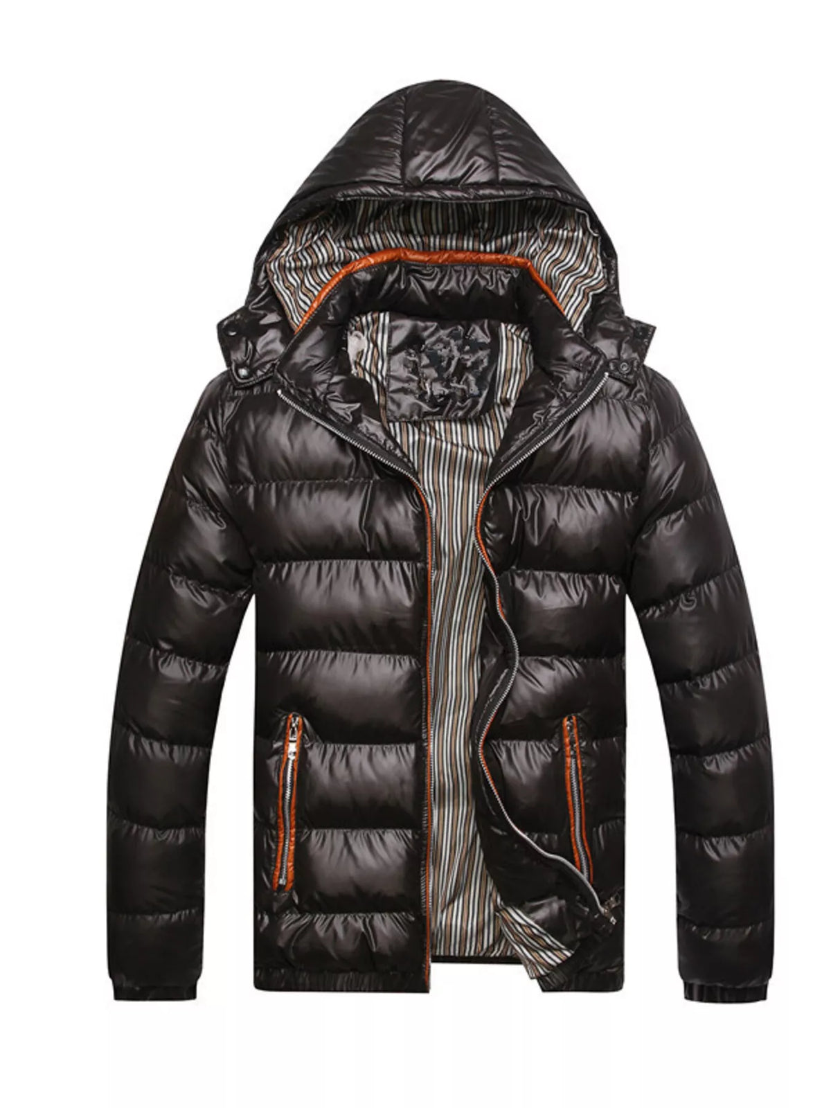 Men's Plus Size Lightweight Hooded Puffer Jacket