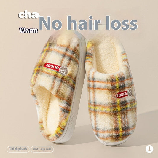 Zapatillas de algodón a cuadros, cálidas, antideslizantes para mujer. Ver tabla de tallas en "más detalles".