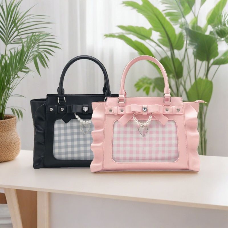 Bolso de mano de encaje con perlas para mujer. Vea la tabla de tallas en "más detalles".