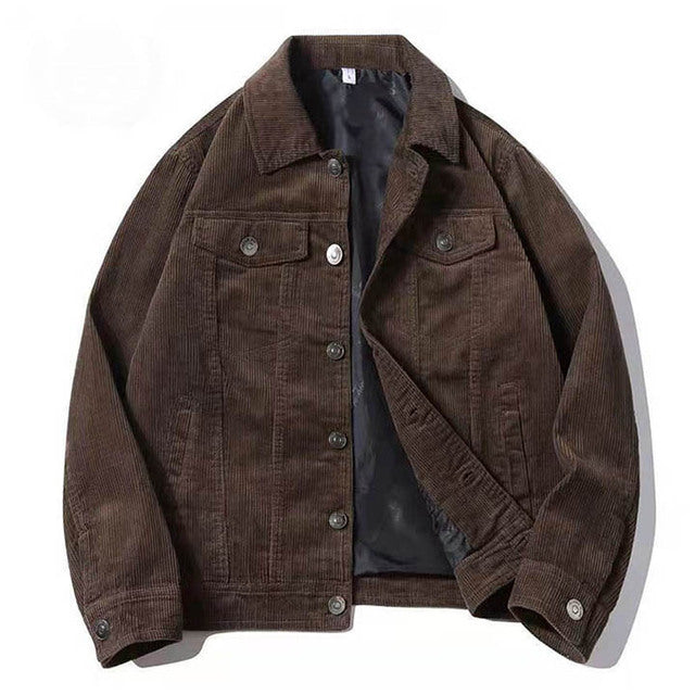 Men's Retro Corduroy Jacket for Spring and Autumn