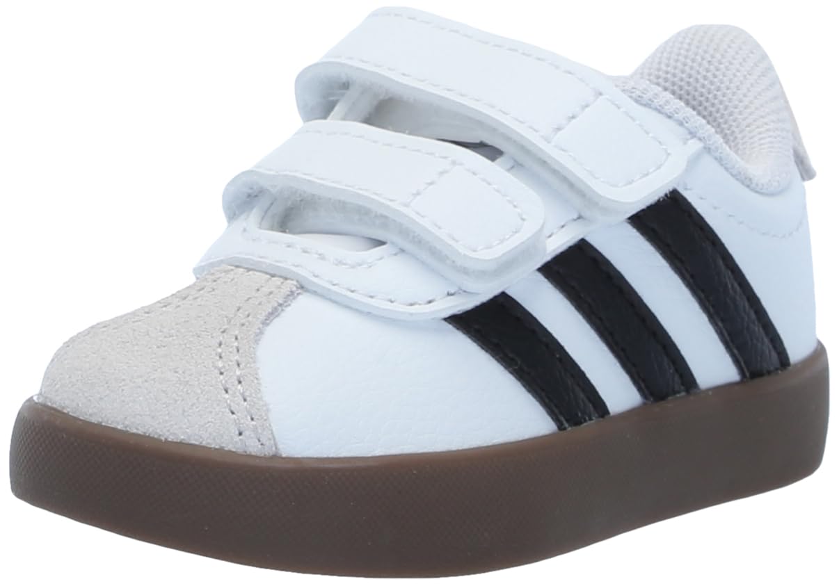adidas Kids VL Court 3.0 Sneaker White/Black/Grey 10 US Unisex Toddler