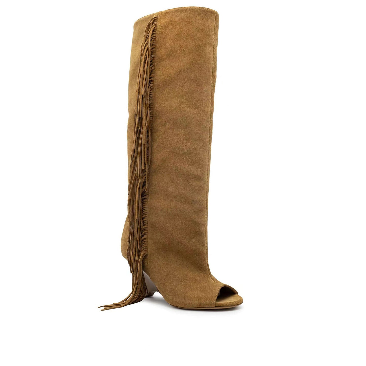 Women's Peep Toe Wedge Suede Boots