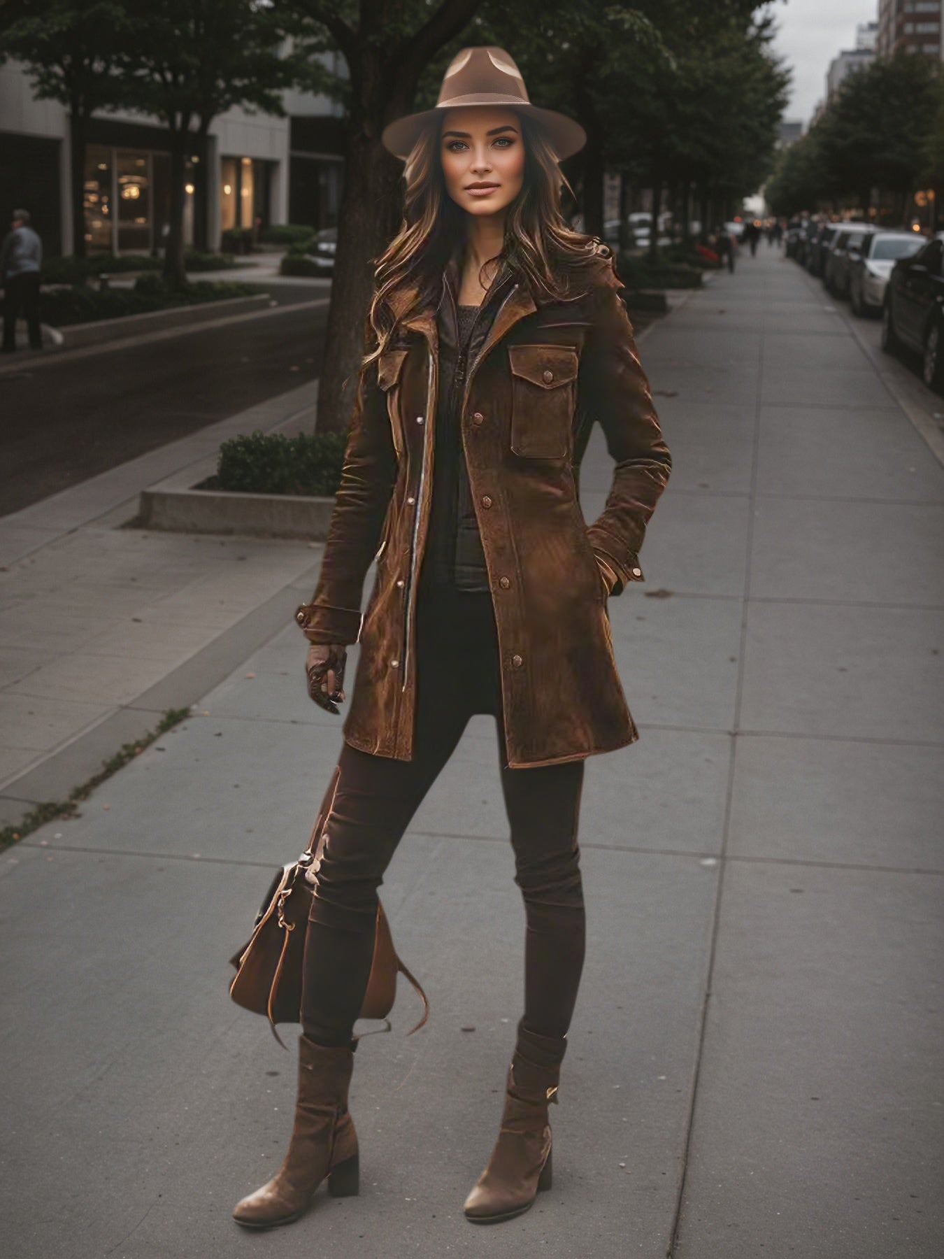 Chaqueta Larga de Invierno Estilo Vintage para Mujer – Abrigo Cálido Cortavientos de Otoño