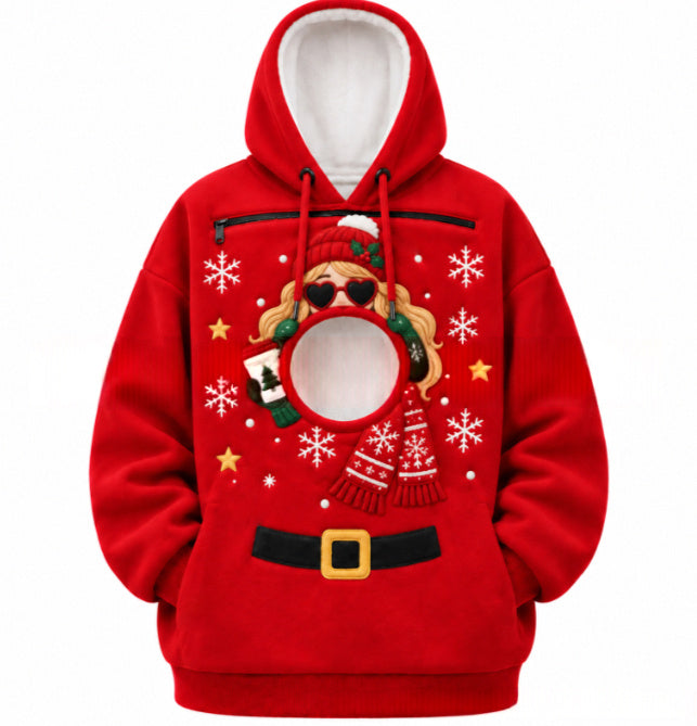 Unisex Christmas Pet Pocket Long Sleeve Sweatshirt