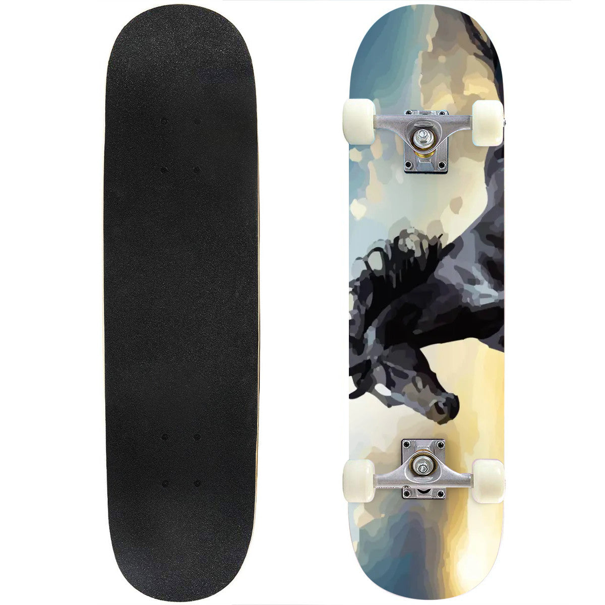 Wild Black Horse Complete Skateboard (Made in USA)